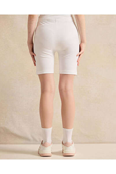 REDTAG Senior Girls White And Black Cycling Shorts (Pack of 2)