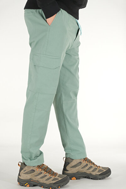 Souris Men's Mint Cargo Pants Relaxed Fit Cotton Elastic Waist