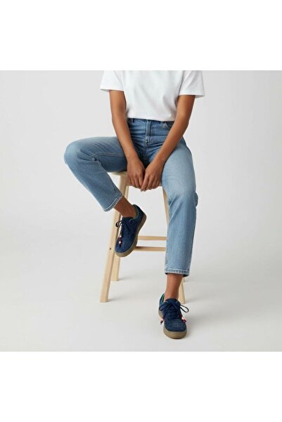 NE&VE SHOES Lacivert Süet Hakiki Deri Bağcıklı Kadın Günlük Sneaker