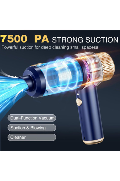 OEM 4-in-1 Portable Car Vacuum Cleaner Wireless, 7500Pa, Multiple Accessories, 30 Min Runtime