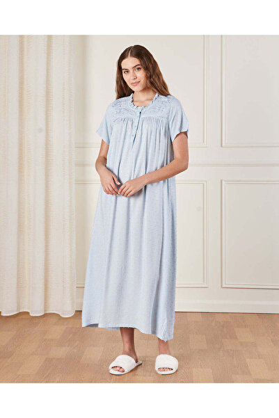 REDTAG Women Blue Embellished Nightgown