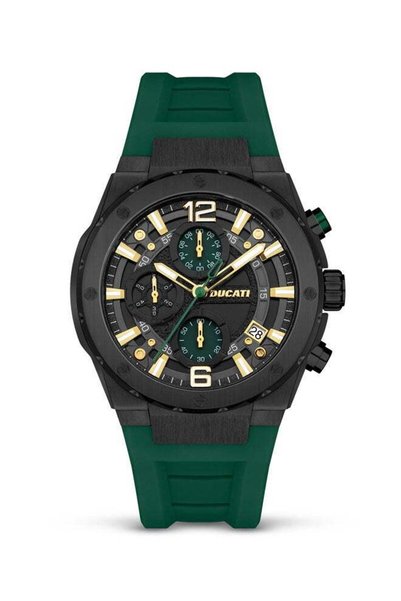 Ducati Men's Chronograph Watch, 43.5mm, Green Partial See-Through Dial
