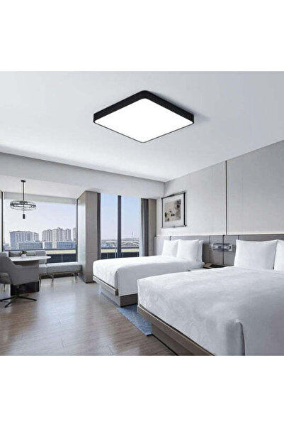 RFAN LED Ceiling Light, Square, Matt, 30W, Cold Light, 6500K, Black