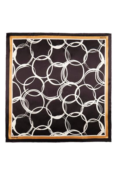Zühre Halka Desenli Twill İpek Eşarp V2 0091