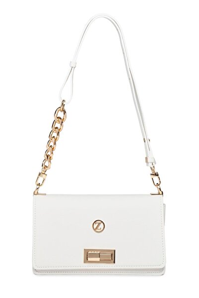 Zühre Locking Buckle Detailed Cream Bag Z0036