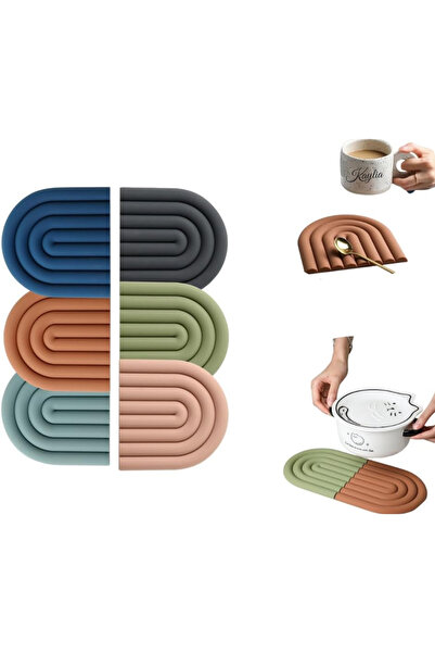 kaylia Set 2 X Suport Farfurii Din Silicon - Anti-Alunecare, Protectie, Placemat, Multicolor, 15x15cm