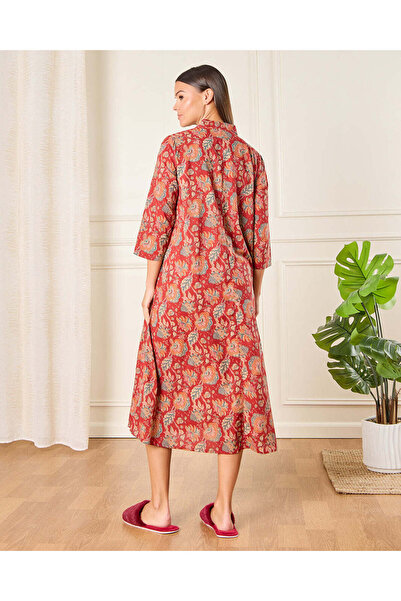 REDTAG Women Red Floral Printed Nightgown