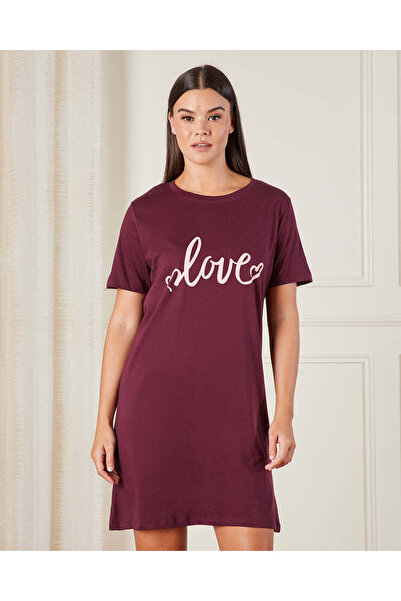 REDTAG قميص نوم نسائي مطبوع باللون العنابي