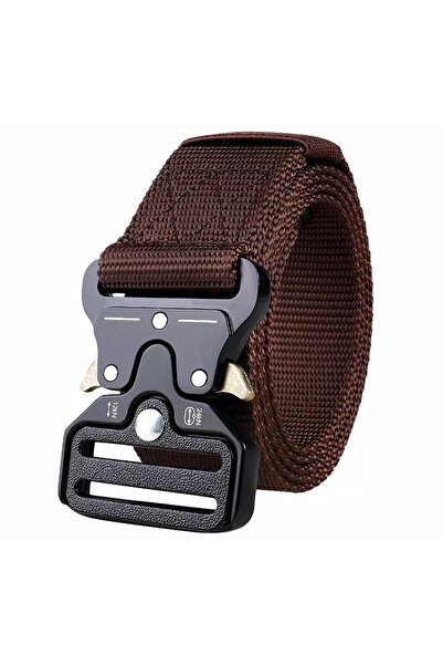 zola Tactical belt for men, textile, adjustable, 131 cm, brown