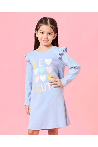 REDTAG قميص نوم مطبوع أزرق للبنات