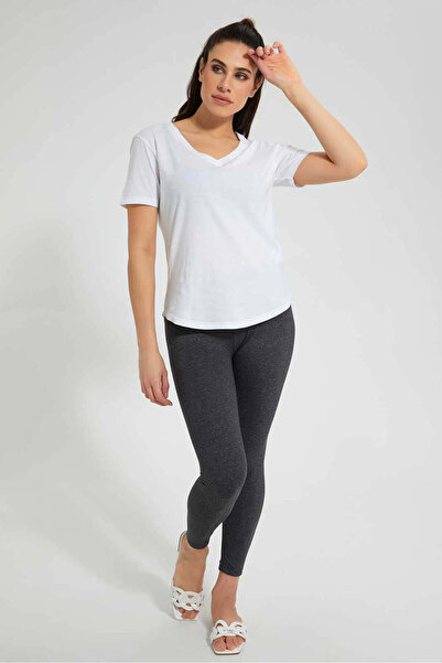 REDTAG Grey Melange Leggings