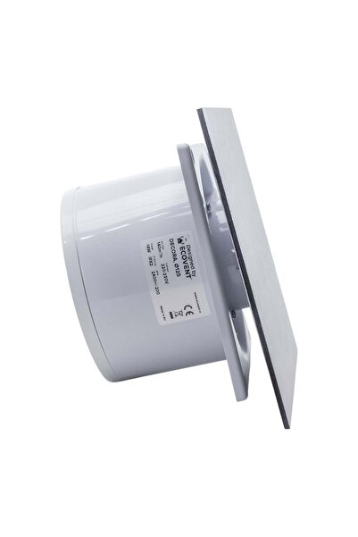 ECOVENT Bathroom fan DECORA, Ø125, Super Silent, Plexiglas, Non-return valve, 140 m3/h, Silver