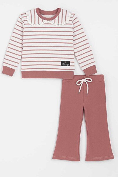 gigigiyim Lace Collar Detailed Two String Girls' Suit