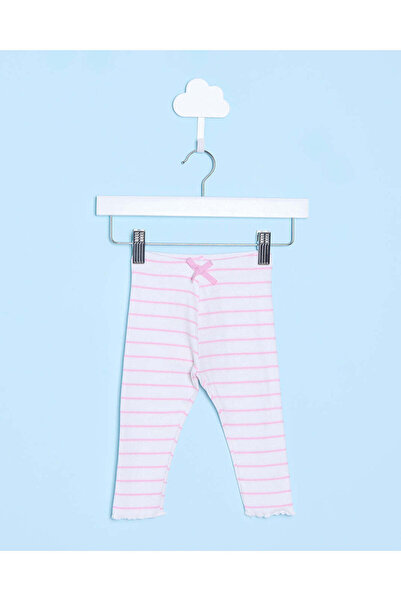 REDTAG بنطال ضيق مخطط باللونين الأبيض والوردي للبنات الرضع