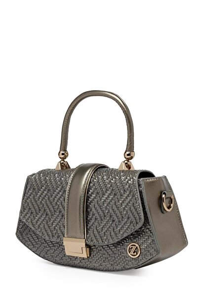 Zühre Gray Bag with Embossed Knit Detail Z0042