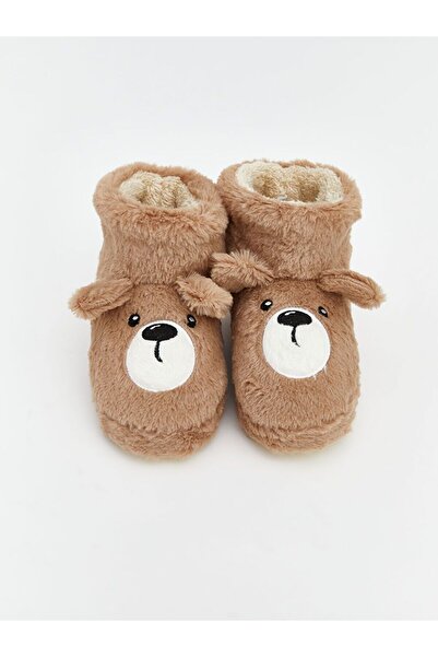 LC Waikiki Lcw Steps Baby Boy Plush Slippers with Animal Figures