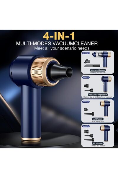 OEM Aspirator auto portabil 4 în 1, wireless, 7500Pa, accesorii multiple, autonomie de 30 de minute