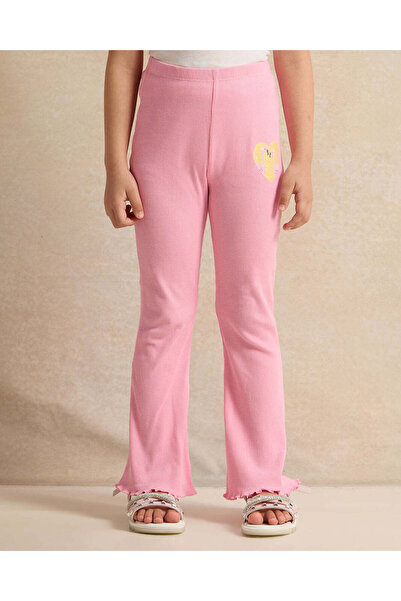 REDTAG بنطال واسع الأرجل بطبعة طائر الفلامنجو الوردي للبنات