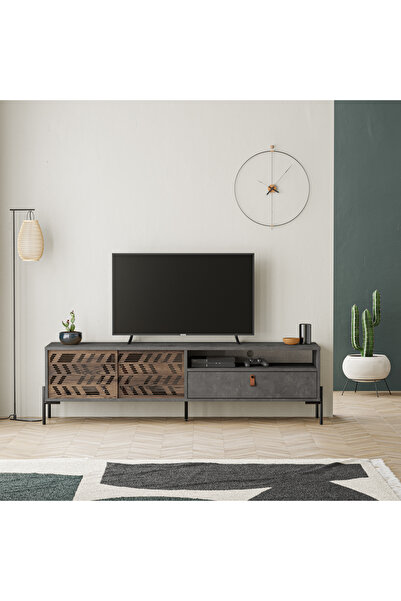Mourah Home Mourah Dionysos Tv Stand Up To 70 Inches - Retro Grey