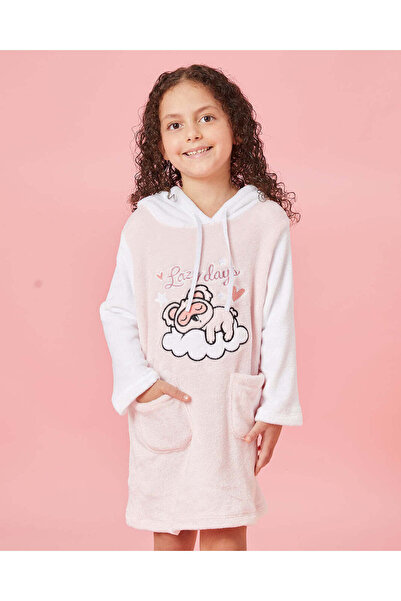 REDTAG Girls Pink Printed Hooded Nightshirt