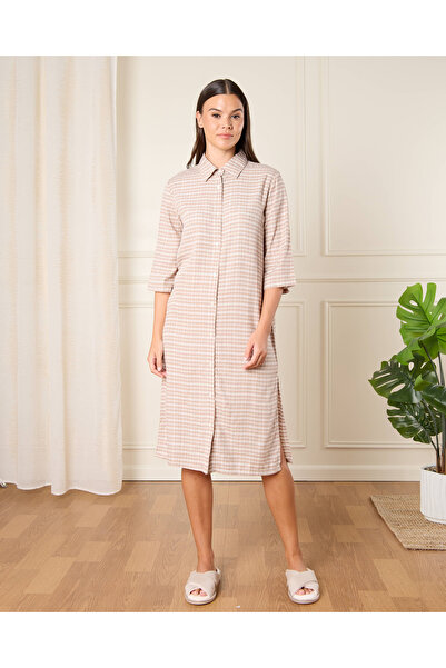 REDTAG قميص نوم نسائي منقوش باللون البيج