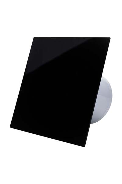 ECOVENT Ventilator de baie DECORA, Ø125, Super Silent, Plexiglas, Clapetă antiretur,140 m3/h, Negru