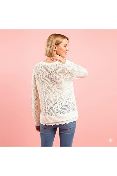 Lal Triko Lace-Like Knit Knitwear Bluse 11056