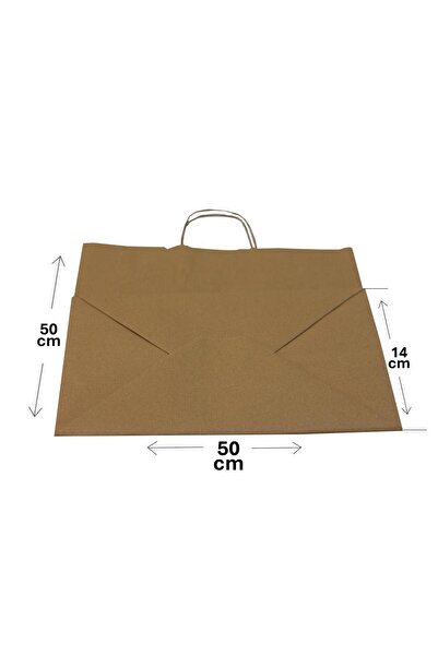 Recopack Karton Kraft Çanta 50x14x50 cm (10 Adet) Büyük Boy Kahverengi