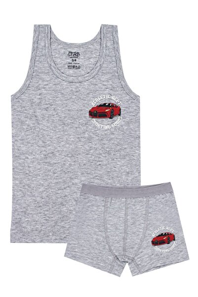 Öts Boy's Singlet Boxer ελαστικό ύφασμα Grey Car (96% βαμβάκι - 4% ελαστάνη)