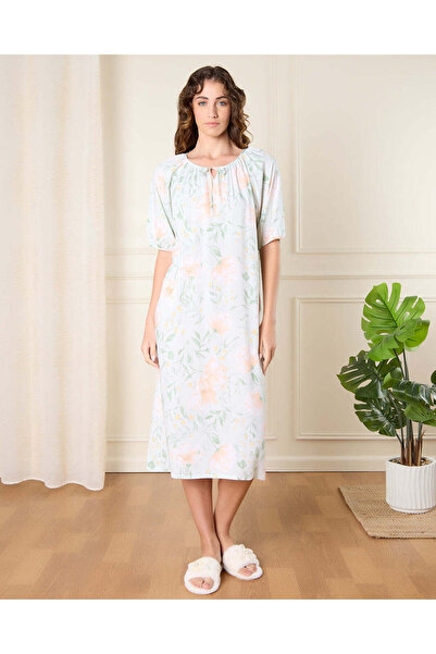 REDTAG Women Blue Printed Nightgown