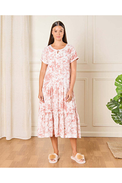 REDTAG قميص نوم نسائي أبيض مطبوع زهور