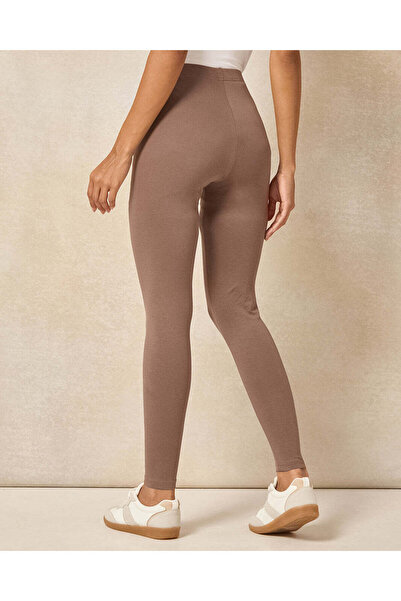 REDTAG Women Taupe Long Length Leggings
