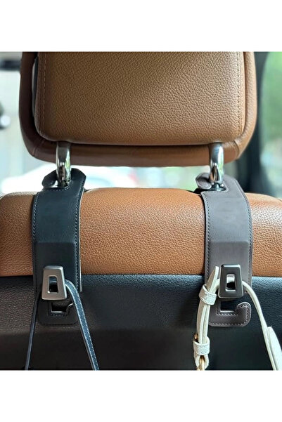 bbtech Metal Hanging Hook Bag Organizer Car Organizer (Grey) That Can Be Attached to the Headrest of the Car Seat
