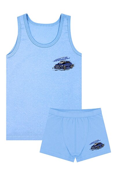 Öts Boxer pentru băieți, Lycra, albastru, mașină (96% bumbac - 4% elastan)