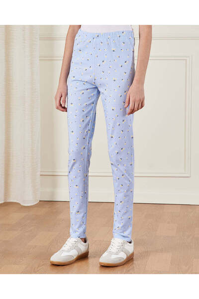 REDTAG بنطال ضيق بطبعة زهور زرقاء للفتيات الكبيرات