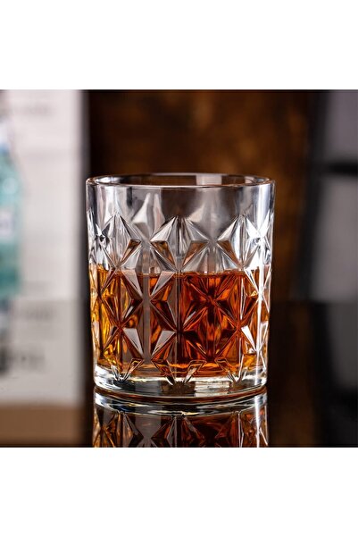 Delisoga Set of 6 Glass Tumblers 340 ml – Stellar Tumbler, Star Pattern