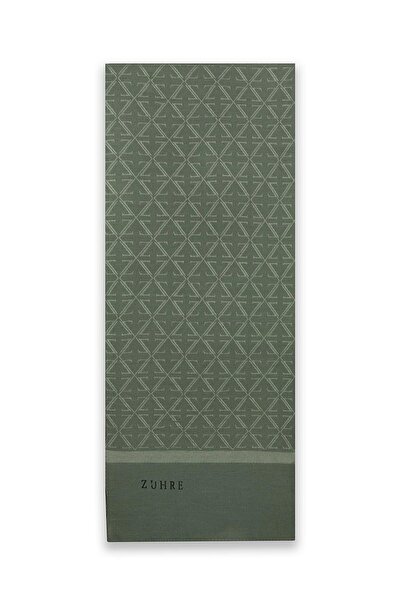 Zühre Monogram Patterned Khaki Shawl 0053