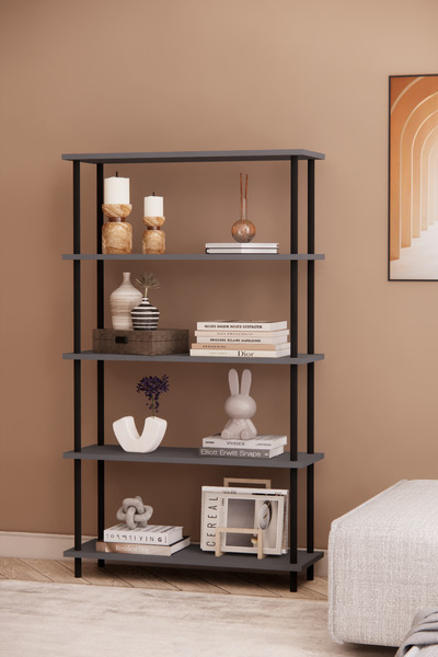 Phobia Çevir Kur Modüler 5 Raflı Çok Amaçlı Kitaplık Fonksiyonel , Kolay Kurulum Bohem Dekoratif Kitaplık