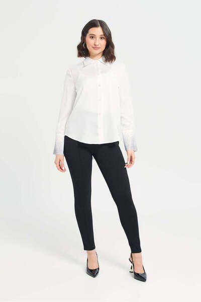 REDTAG Women Black Side Detailed Chain Leggings