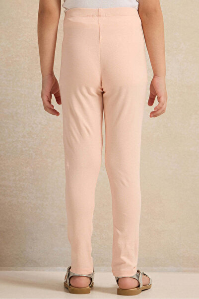 REDTAG Girls Peach Placement Printed Leggings