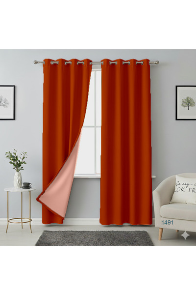 MebelPort Curtain Double Blackout 100% Blackout Bird's Eye Plantation (Two-Leaf)