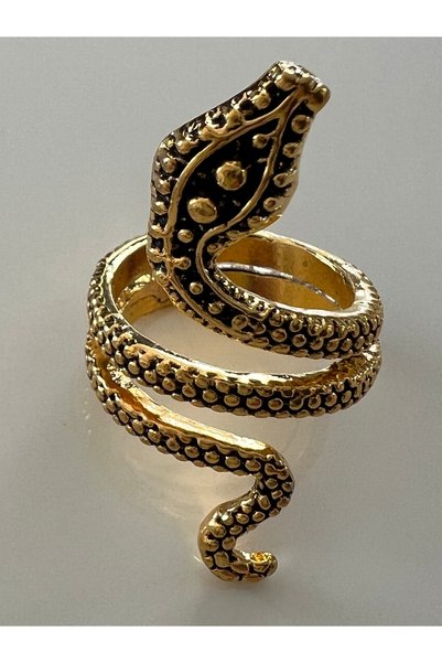 tones official Vintage Brass Black Antique Snake Ring