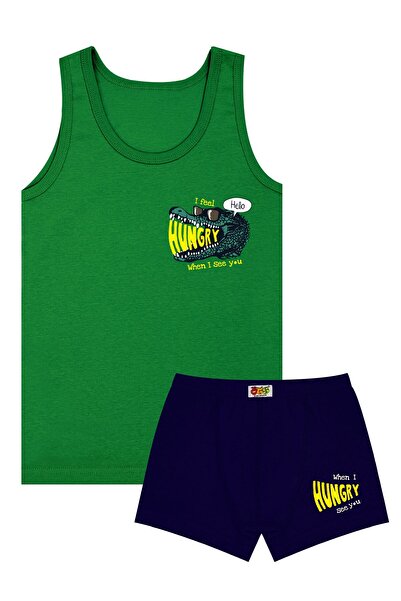 Öts Boy's Singlet Boxer ελαστικό ύφασμα Green Hungry (96% βαμβάκι - 4% ελαστάνη)