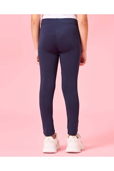 REDTAG Girls Navy Plain Leggings With Rhinestones Set (Pack Of 2)