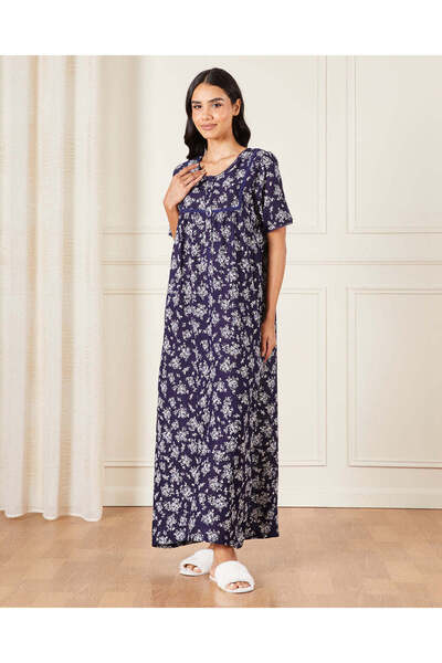 REDTAG قميص نوم نسائي مطبوع باللون الأزرق البحري