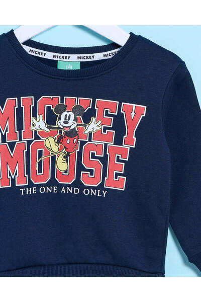 REDTAG Infant Boys Navy Mickey Mouse Sweatshirt
