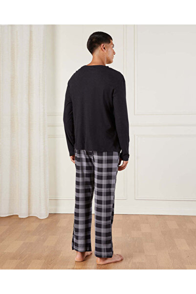 REDTAG Men Navy Checkered Pyjama Set (2 Piece)