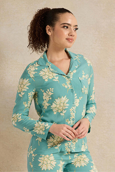 REDTAG Women Green And Yellow Floral Print Pyjama Set (2 Piece)