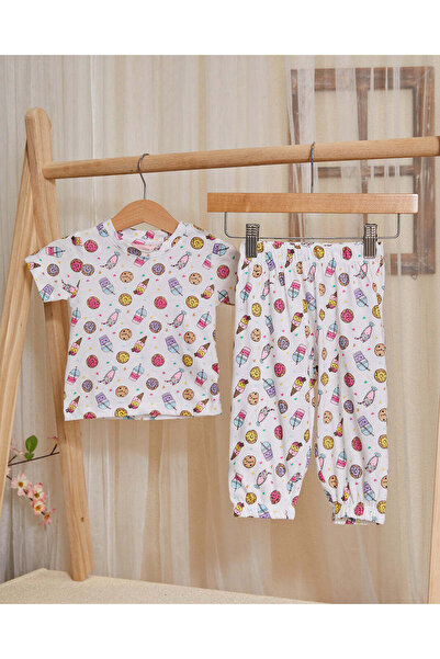 REDTAG Infant Girls White Printed Set (2 Piece)