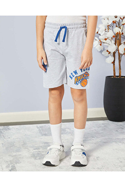 REDTAG Boys Grey New York Knicks Shorts